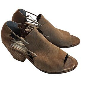 Eileen Fisher Nikki Open Toe Sandals Shoes Bootie Women 7.5 brown Vero Cuoio